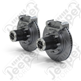 JK: Dana 30/44 Front Axle 8-Lug Locking Hub Conversion Kit w/ Slotted Big Rotors