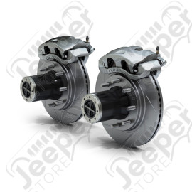 JK: Dana 30/44 Front Axle 8-Lug Locking Hub Conversion Kit w/ Slotted Big Brakes