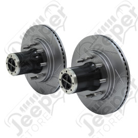 JK: Tera CRD60 Front Axle 8-Lug Locking Hub Conversion Kit w/ Slotted Big Rotors