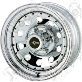 Jante acier Modular Chromé 8x15 / 5x139.7 / ET: -25 pour Jeep Willys, CJ3, CJ5, CJ6, CJ7, CJ8, Wagoneer SJ, ... - 1451.20 / 1413.05 / 97-5855 / 405CH / RA405CH - Jante acier 15 pouces