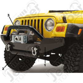 Barre acier noir rock crawling Jeep Wrangler YJ, TJ, JK (photo n° 3)