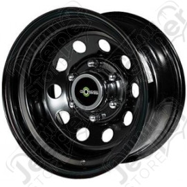 Jante Modular Noir 8x17 / 5x127 / ET: 30 / CB : 71.5 - Pour véhicules Jeep Wrangler JK, JL, Gladiator JT, Grand Cherokee WJ, WG, Grand Cherokee WH, WK WK2 - Jante Acier 17 pouces - 1451.34 / DYN-D17830P5127BR71 / D17830P5127BR71