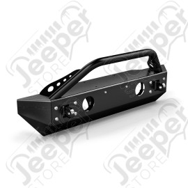 JK: RockGuard Explorer Front Bumper w/ Hoop – Offset Drum Winch