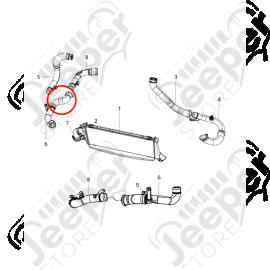 Durite de turbo caoutchouc 2.0L CRD Jeep Patriot MK
