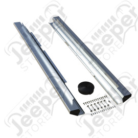 JK 4dr: RockGuard Aluminum Rock Slider Kit – Raw