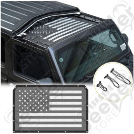 Bikini pour hardtop - Couleur : noir typé mesh - Drapeau USA - Jeep Wrangler JL et Wrangler JL Unlimited (2 et 4 portes) - 13579.73