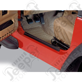 Kit protections de seuils de porte acier noir Jeep CJ, Wrangler YJ (la paire)
