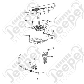 Support de câble de levier de vitesses pour boite automatique 42RLE - Jeep Wrangler TJ - 52109623AB / 52109623