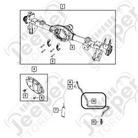 Tuyau de mise à l'air libre de pont arrière Dana 44 Jeep Wrangler JK