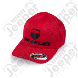 TeraFlex FlexFit Curved Visor Hat – Red/Black – Small/Medium 