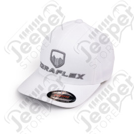 TeraFlex FlexFit Curved Visor Hat – White/Silver – Small/Medium 