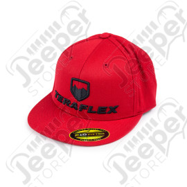 TeraFlex FlexFit Flat Visor Hat – Red/Black – Small/Medium