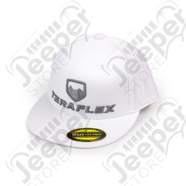 TeraFlex FlexFit Flat Visor Hat – White/Silver – Small/Medium