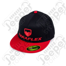 TeraFlex FlexFit 2-Tone Flat Visor Hat – Black/Red – Small/Medium 