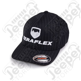 TeraFlex FlexFit Pinstripe Curved Visor Hat – Black/White – Large/X-Large