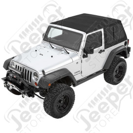 Bache Trektop Pro Hybrid Slantback - Couleur : Black Twill - Jeep Wrangler JK (2 portes)