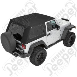 Bache Trektop Pro Hybrid Slantback - Couleur : Black Twill - Jeep Wrangler JK (2 portes)