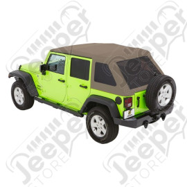 Bache Trektop Glide - Couleur : Pebble Twill (Beige) - Jeep Wrangler JK Unlimited (4 portes)