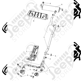 Pare chaleur sous échappement centrale pour 3.6L et 3.8L V6 essence Jeep Wrangler JK - 55395947AB