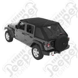 Bache Trektop - Couleur : Black Twill - Jeep Wrangler JL Unlimited (4 portes)