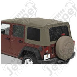 Kit 3 fenêtres teintées pour soft top origine ou bâche Supertop de chez Bestop couleur Khaki Diamond - Jeep Wrangler JK Unlimited 4 portes