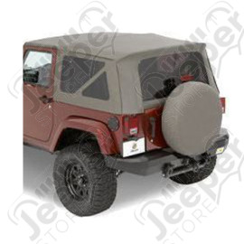 Kit 3 fenêtres teintées pour soft top origine ou bâche Supertop de chez Bestop couleur Khaki Diamond - Jeep Wrangler JK 2 portes