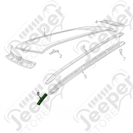 Joint de gouttière de toit (coté gauche) Jeep Compass MP - 5UP41RXFAB