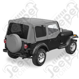 Bâche de rechange avec haut de fenêtre carré, couleur: Charcoal, Wrangler YJ