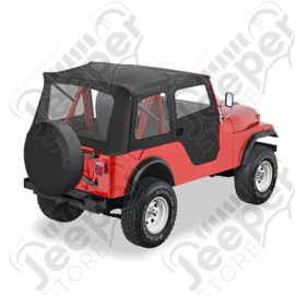 Bâche Supertop de chez Bestop avec portes soft-top en deux parties séparables - Couleur : Black Crush - Jeep M38A1, CJ3 et CJ5 