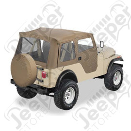 Bâche "Supertop" avec portes souples en deux parties séparables - Couleur : Tan (Beige) - Jeep M38A1, CJ3 et CJ5 - 51595-04 - Bâche soft-top de chez Bestop