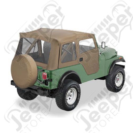 Bâche "Supertop" avec portes soft-top en deux parties séparables - Couleur: Tan - Jeep CJ5 - 51597-04 - Bâche soft-top de chez Bestop