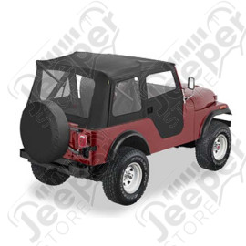 Bâche "Supertop". Bestop soft-top avec portes soft-top en deux parties séparables Couleur: Black Denim Jeep CJ5