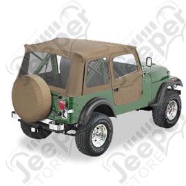 Bâche "Supertop". Bâche soft-top avec portes soft-top en deux parties séparables Couleurs: Tan. CJ7. 