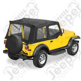 Bâche complète et fenêtres amovible pour demi portes ''Supertop'' - Couleur: Black Denim - Jeep Wrangler YJ - 51600-15 / 51599-15 + 51780-15