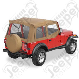 Bâche "SuperTop" avec fenêtres amovibles pour demi-porte - Couleur : Spice - Jeep Wrangler YJ - 51600-37 / 51599-37 + 51780-37 - Bâche soft-top de chez Bestop