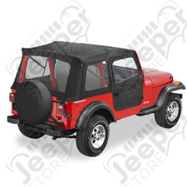 Bâche "Supertop" Bâche soft-top avec portes soft-top en deux parties séparables Couleur: black denim Jeep CJ7, Wrangler YJ