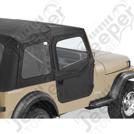 1/2 Portes en toile en deux parties séparables, Couleur: Black Crush, Jeep CJ7 , Wrangler YJ