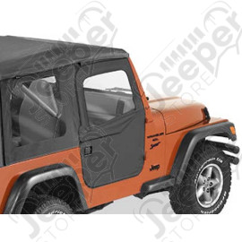 Kit demi portes en toile en deux parties séprable, couleur: black diamond, Jeep Wrangler TJ