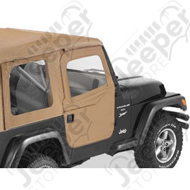 Kit demi portes en toile en deux parties séprable, couleur: spice (marron), Jeep Wrangler TJ