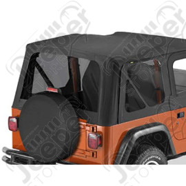 Kit de 3 fenêtres teintée arrière, couleur: black denim (noir) , Wrangler TJ