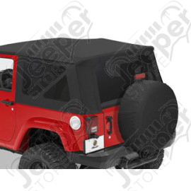 Kit 3 fenêtres teintées pour soft top origine ou bâche Supertop de chez Bestop couleur Black Diamond - Jeep Wrangler JK 2 portes