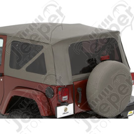 Kit 3 fenêtres teintées pour soft top origine ou bâche Supertop de chez Bestop couleur Khaki Diamond - Jeep Wrangler JK 2 portes