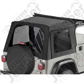 Kit de 3 fenêtres teintée arrière, couleur: black denim (noir) , Jeep Wrangler TJ
