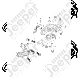 Support moteur arrière 2.2L CRD Jeep Cherokee KL