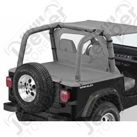 Couverture de plateau de chargement "Duster" (vendu avec armature) Couleur: Charcoal, Jeep Wrangler YJ (sans pouvoir garder l'armature de la bâche dessous)