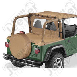 Couverture de plateau de chargement "Duster" (pour support de bâche soft-top d'origine) Couleurs: Spice , Jeep Wrangler TJ (permet de garder les fixations de bâche d'origine sous le duster)