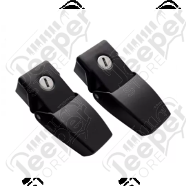 Kit d'attaches capot en aluminium noir avec serrure Jeep Wrangler JL et Wrangler JL Unlimited