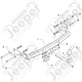 Crochet d'attelage Europe avec faisceaux 7 broches pour Jeep Patriot MK - FAJP07B7