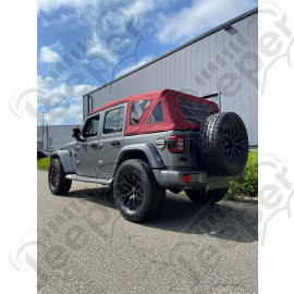 Bâche électrique Squareback by MyTop, Couleur : Burgundy (Bordeaux) pour Jeep Wrangler JL (2 portes)