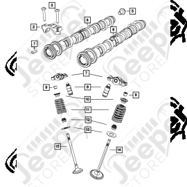 Boulon de pontet d'arbre à cames pour 3.6L V6 Jeep Wrangler JK - 1399.22 / 6509455 / 6509455AA